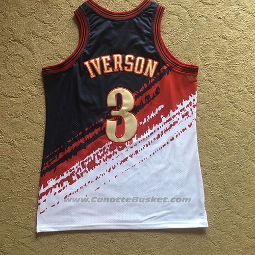 Maglia Philadelphia 76ers Allen Iverson Mitchell & Ness Nero Rosso